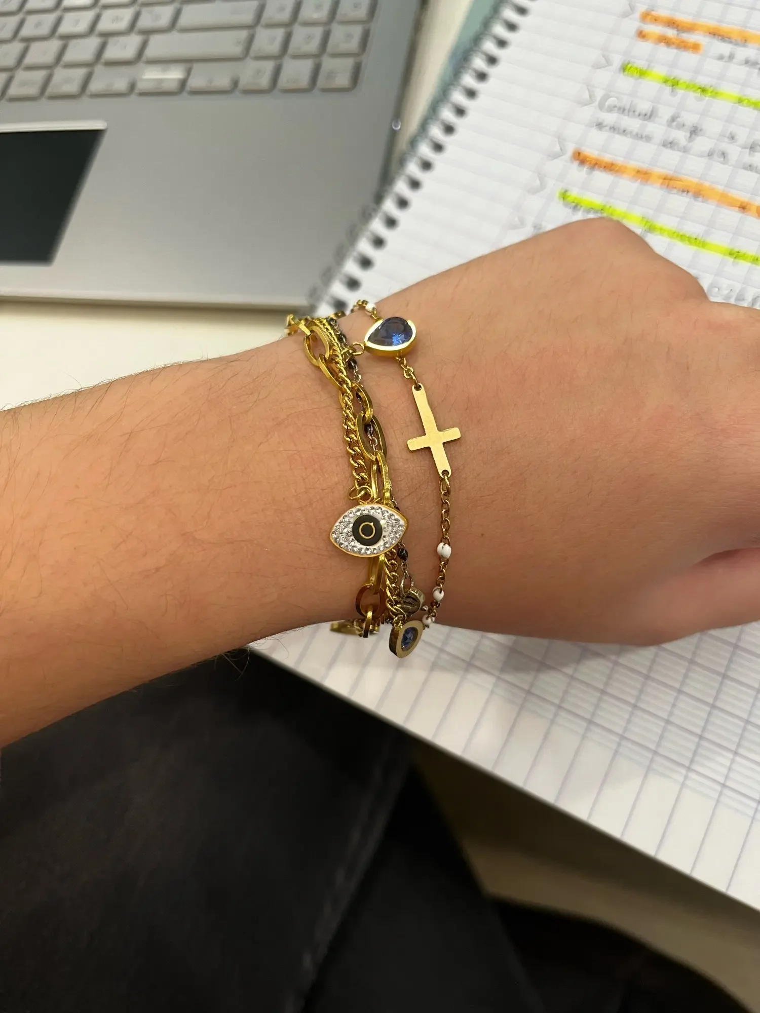 Imagen 6: LUXUKISSKIDS-ojo turco pulseras de acero inoxidable para mujer lujo 2023 charm pulsera con imán de ojos turcos charms malvados para mujer y niña, joyería Y2K bohemia, regalos de mano de Ojo Azul,joyería Bohemia Spain