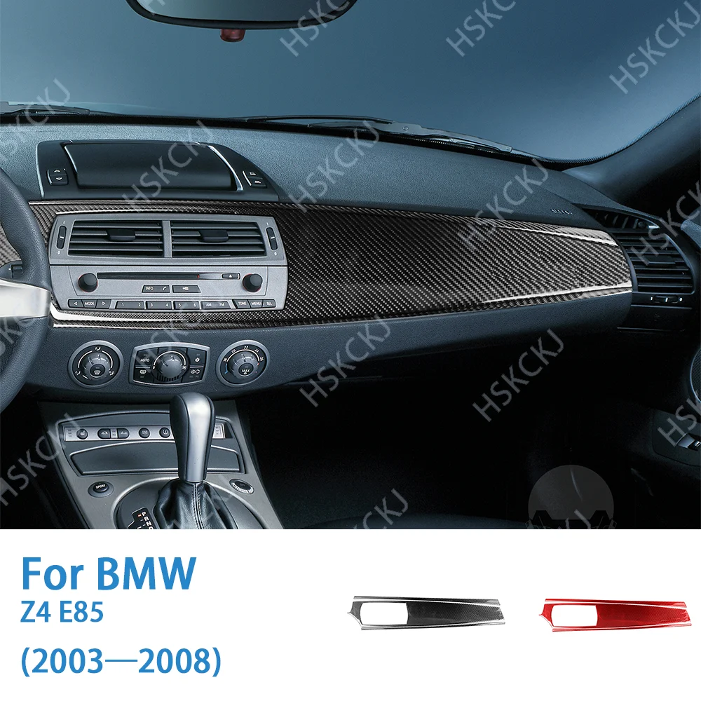 Accessori per auto per la modifica del pannello decorativo del cruscotto del copilota in fibra di carbonio per BMW Z4 E85 2003-2008 Adesivo per rivestimento interno