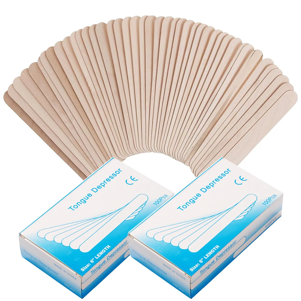 

Disposable Tongue Depressor Nature Wooden Tattoo Waxing Stick Individual Packing for Beauty Health Tool Tattoo Accessories