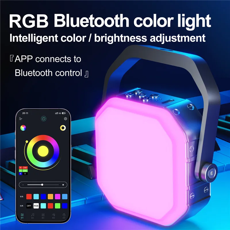 

Adjustable RGB Video Light with 360 Rotation Mount Bracket Rechargable DSLR SLR Mobile Portable Live Fill Light