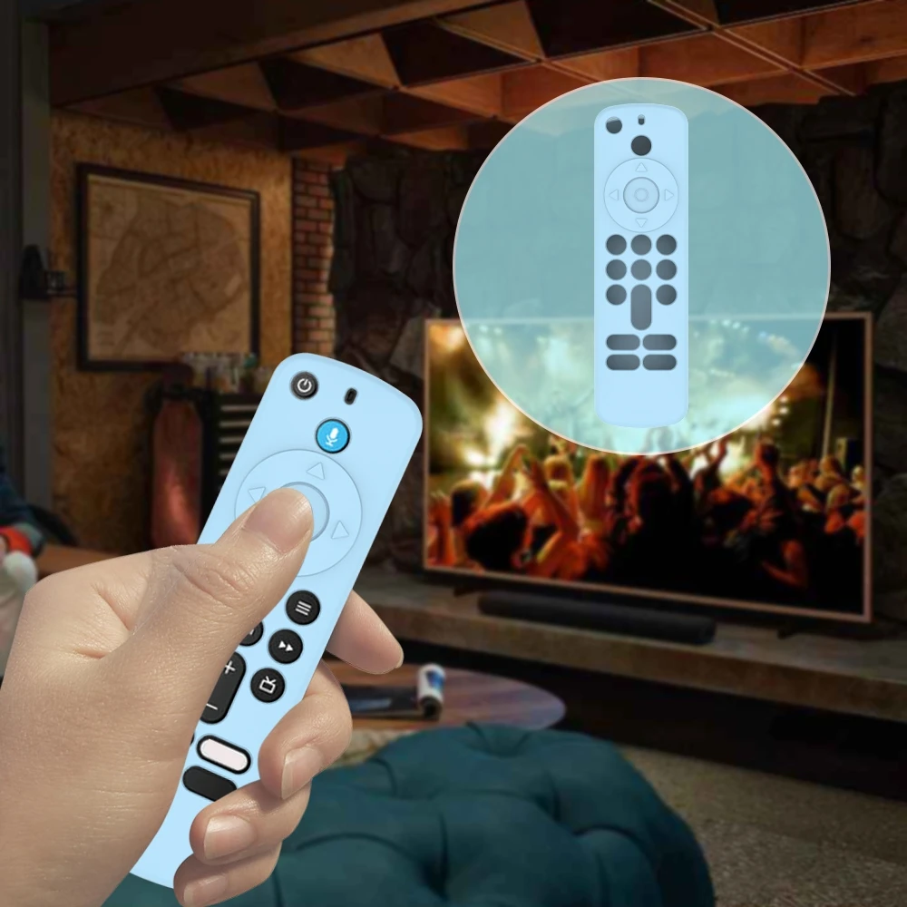 

for TV Stick 4K 2nd Gen Remote Control Silicone Protective Case with Lanyard Dustproof Luminous Green Luminous Rose Ice Blue