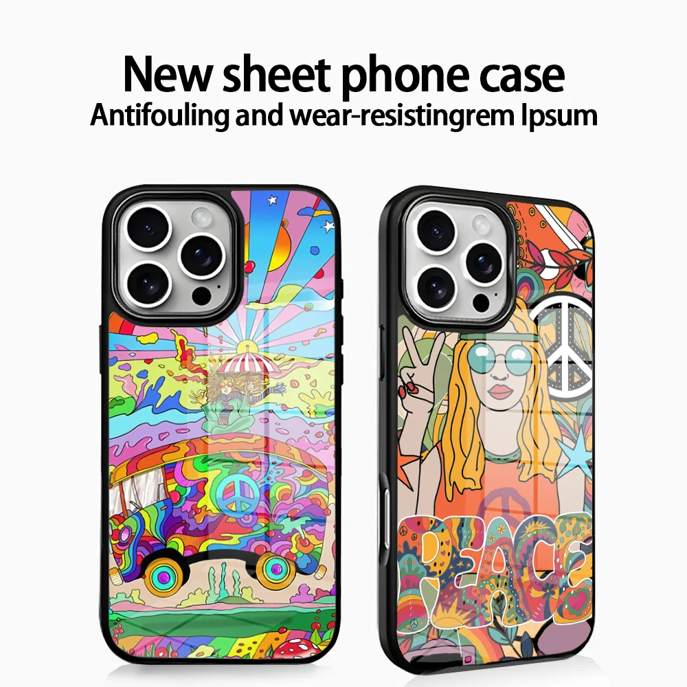 

Cute Indie Hippie Phone Case For IPhone16 15 14 13 12 11 Pro Xs Max Mini XR X 7 8 Plus Luxury Mirror Hard Funda