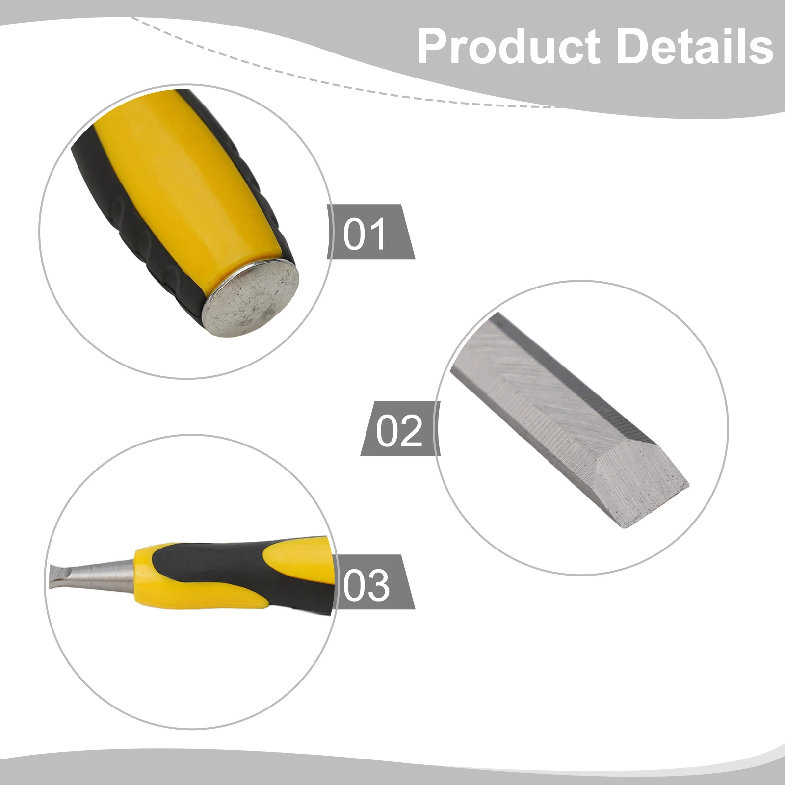 Woodworking Chisel Comfortable Handle Anti Slip Texture Stamped Size Suitable for Construction Decoration Wood Carving