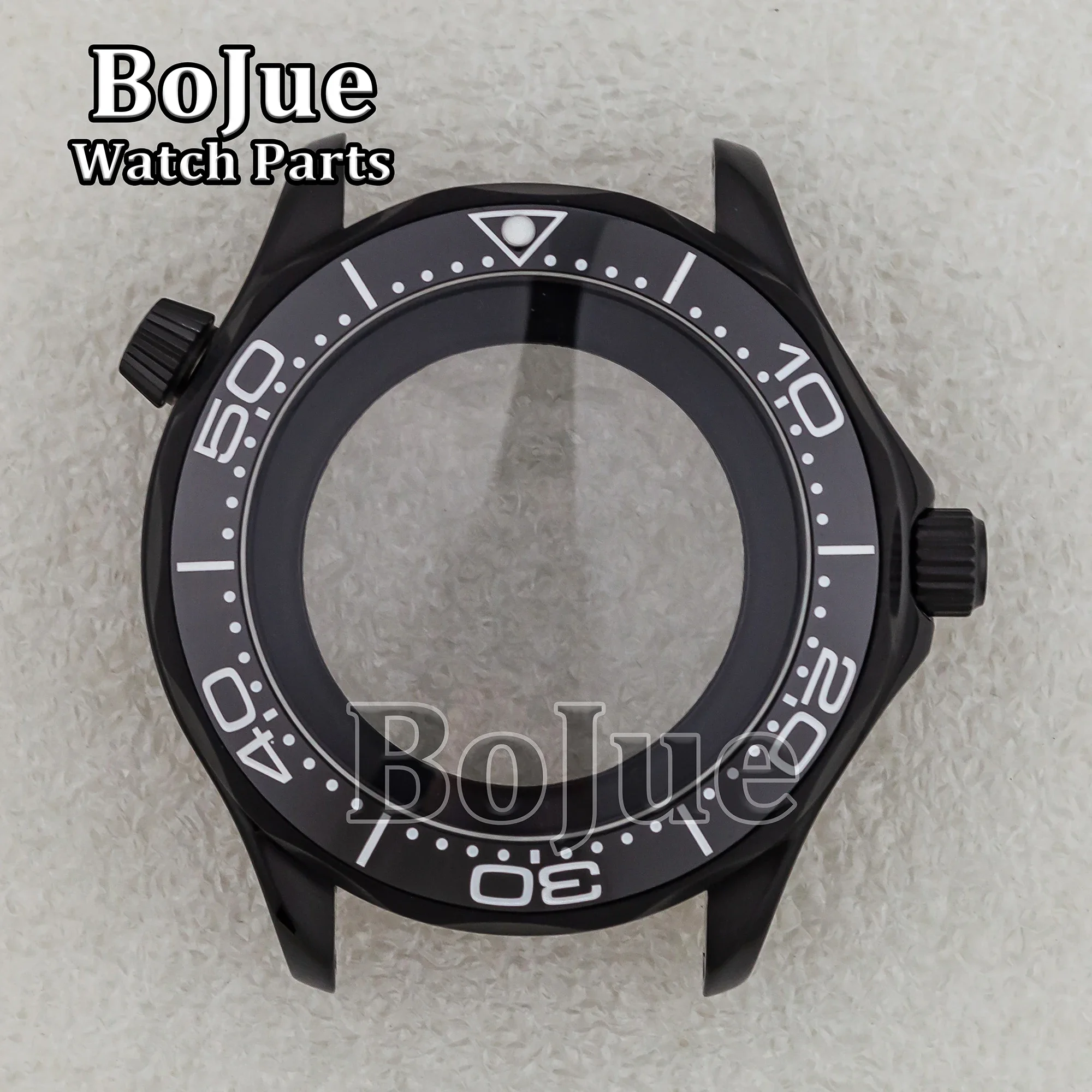 

NH35 Case Strap Dial Hands Black PVD Stainless Steel Waterproof for Seamaster 300 Case NH35 Movement Watch Replacements 41mm