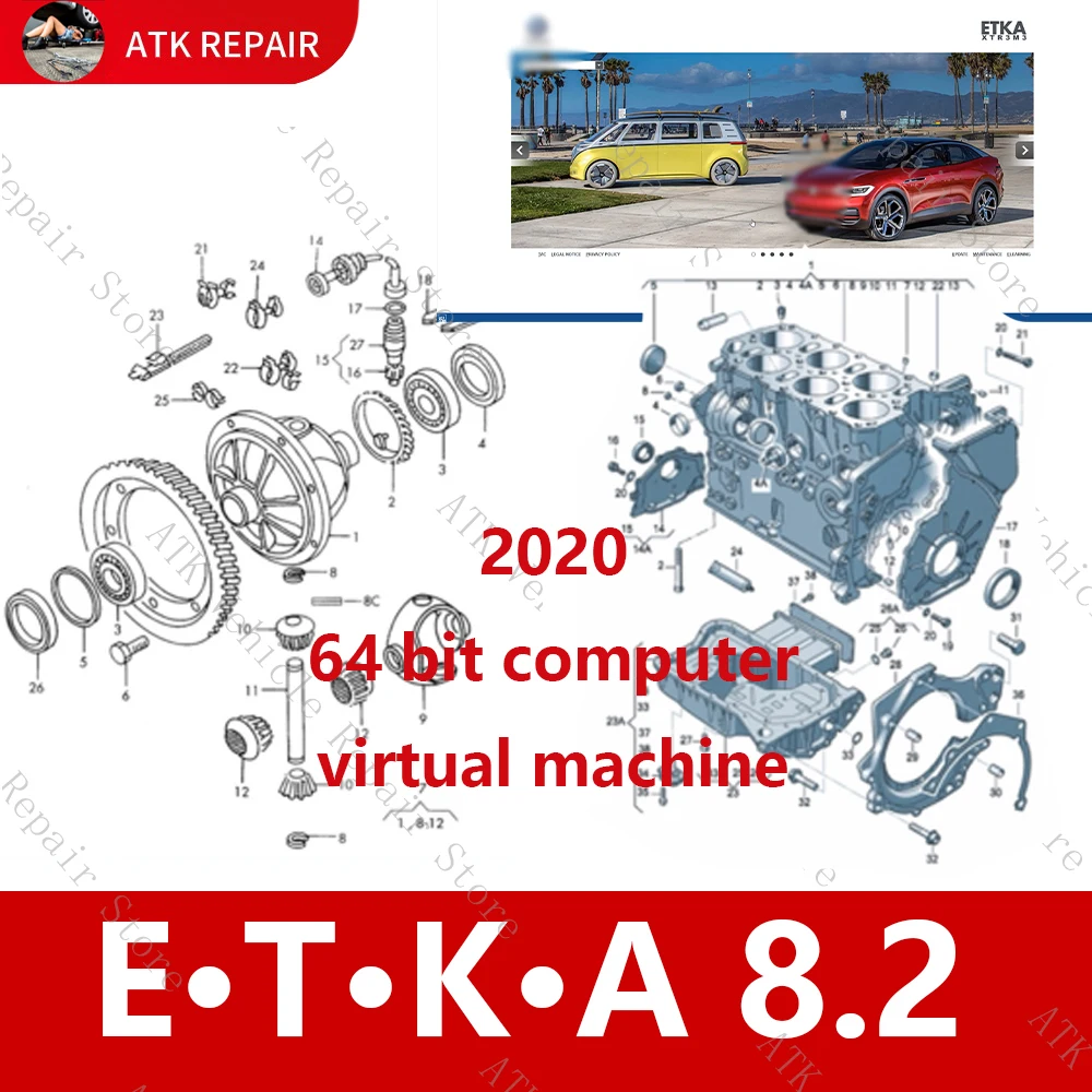 2020 ETKA 8.2 Diagnostic Software Virtual Machine Version Supports V-w/ Au-di/ Sk-oda/SE-AT/V-w Commercial Vehicles app store