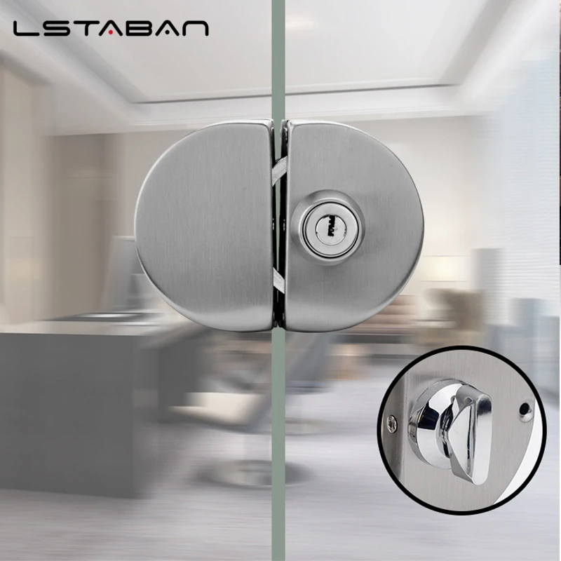 1 Set Doppia Porta Scorrevole Aperta Serratura In Acciaio Inox Serratura Della Porta di Vetro con Chiavi 8-12mm Serrature di Sicurezza Ufficio di Sicurezza di Vetro Hardware