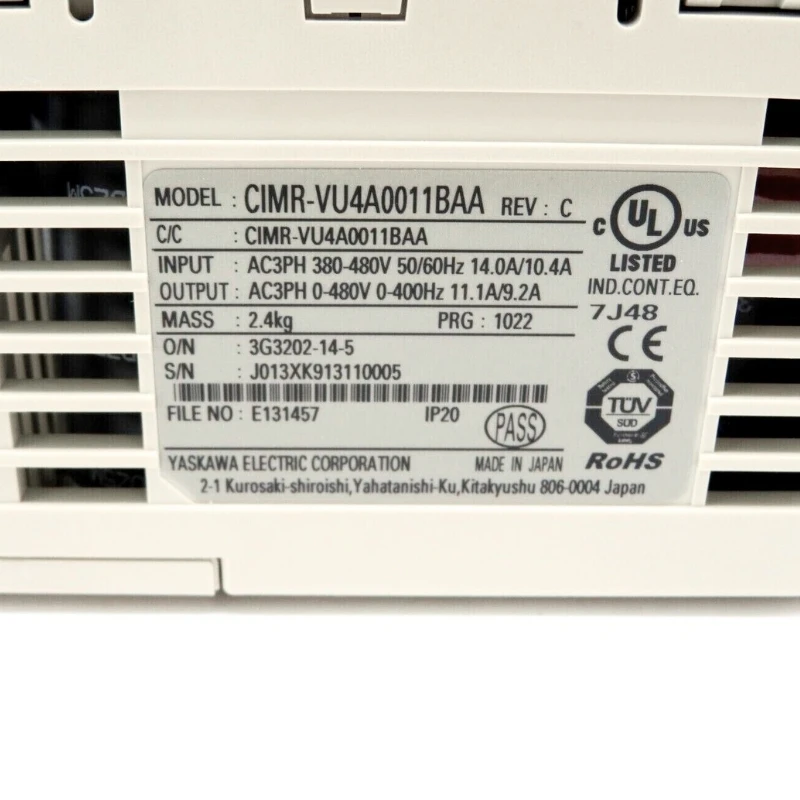 Inversor de frequência original Yaskawa CIMR-VU4A0011BAA entrega acelerada
