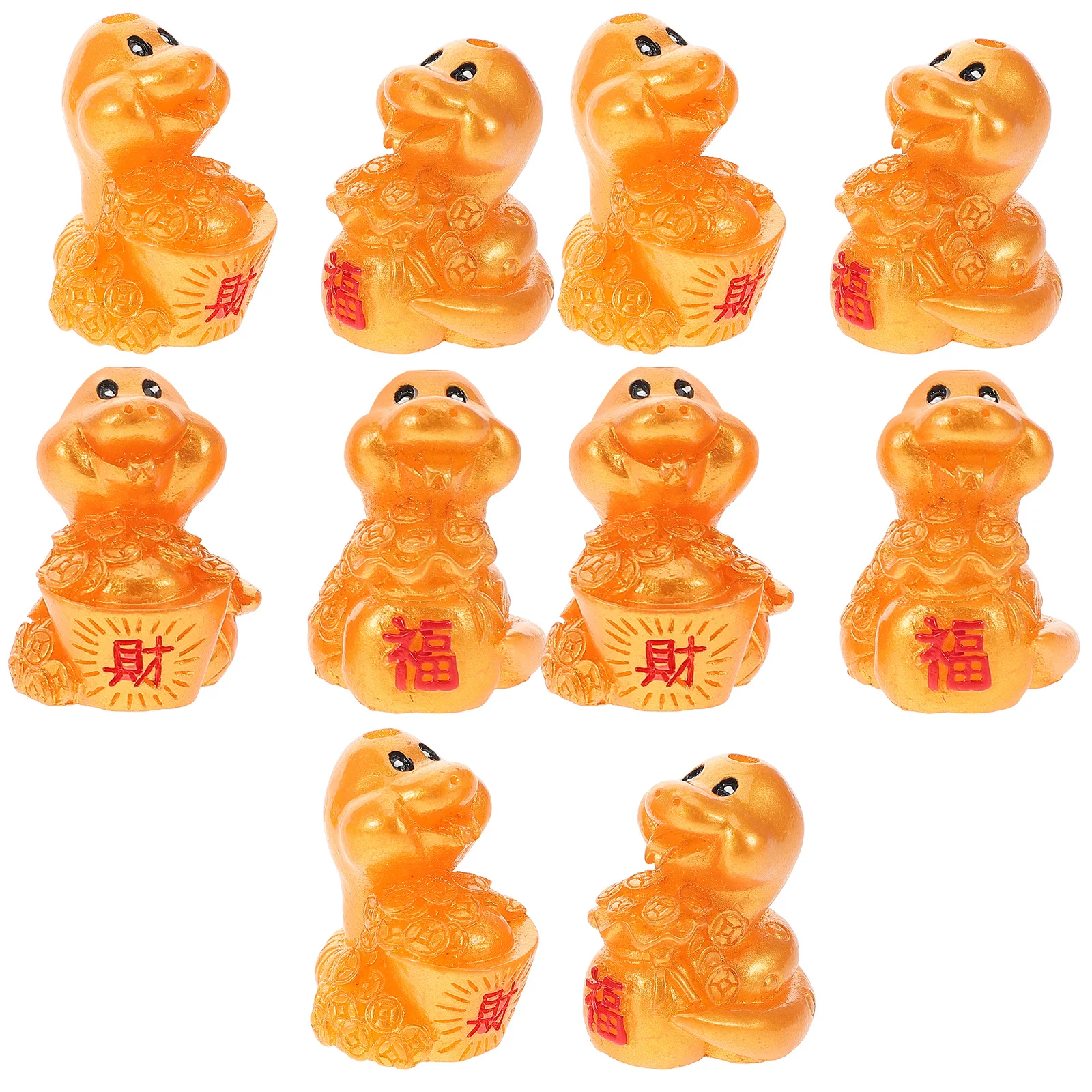 10 Stuks Vergulde Snake Charms Chinese Dierenriem Hars Hangers Unieke DIY Accessoires Lente Festival Geschenken Slang Vorm Hanger