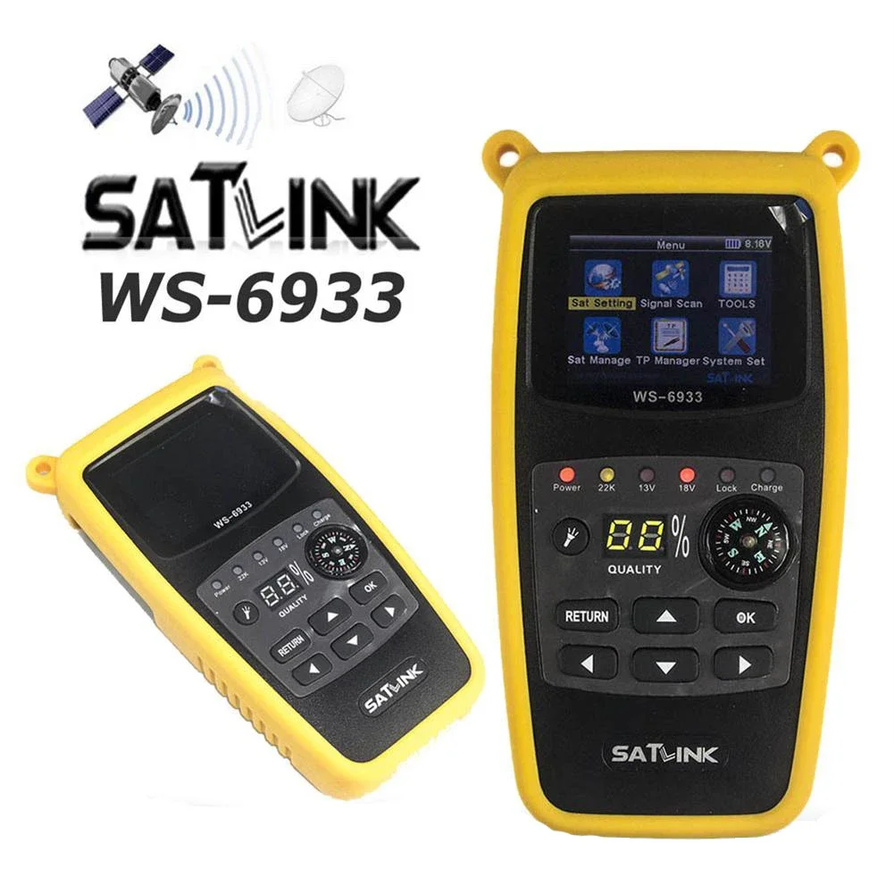 Imagem -02 - Satlink-localizador de Satélite com Tela Lcd Detector de Medidor Digital Dvb-s2 Leitor 2.1 Polegadas Ws6933