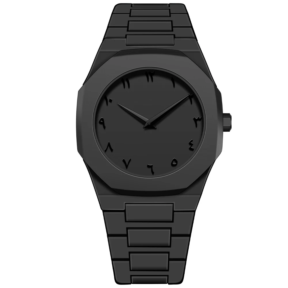 Lightweight Plastic Watch for Men Classic Luxury Reloj Full Black Case Band Quartz Wristwatch Male Man New Roman Numerals Clock