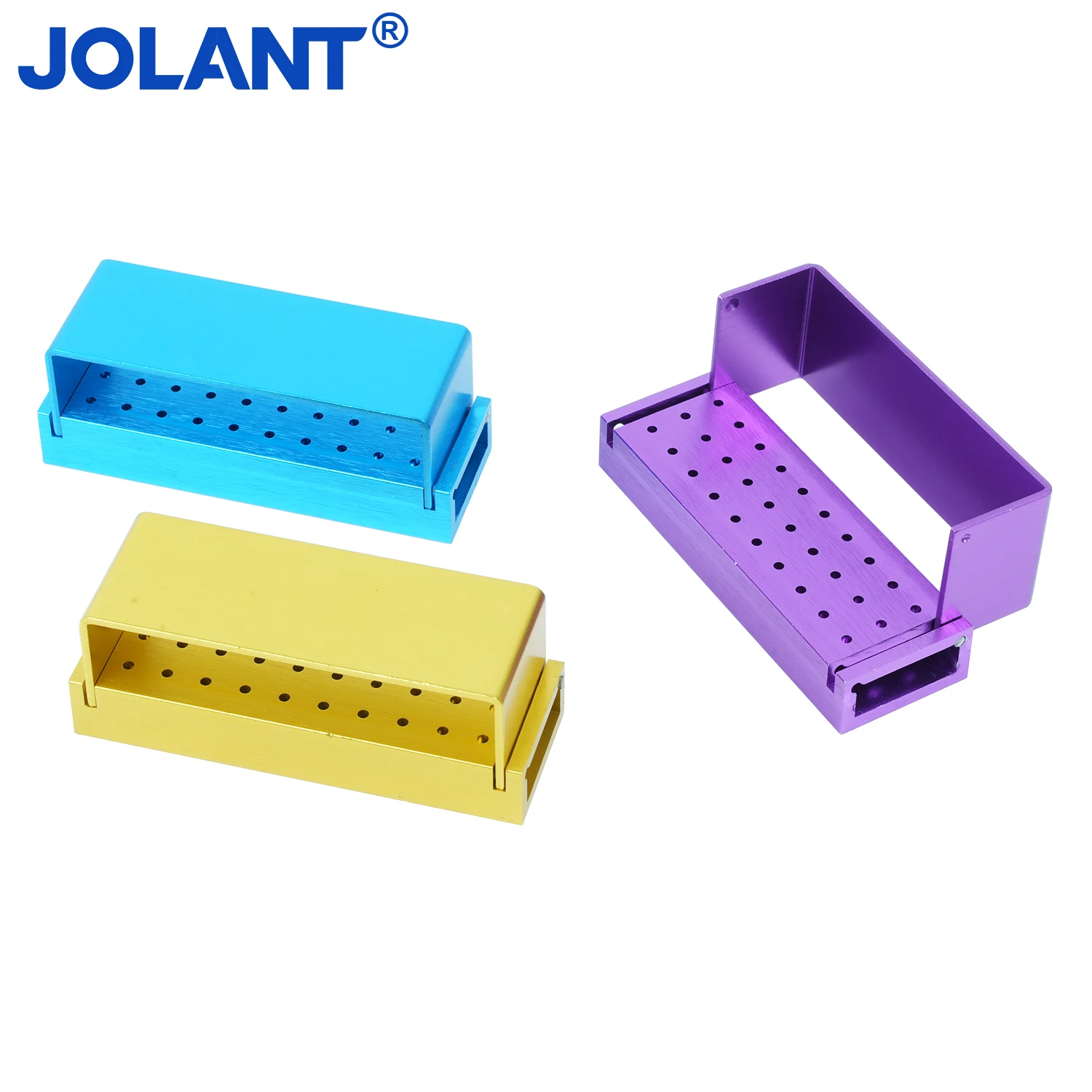 JOLANT 30 Holes Dental Burs Drill Disinfection Block High Speed Handpiece Holder Aluminium Instrument Dentistry Tools