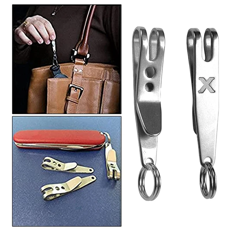 3X Multi-Purpose Clip Keychains Suspension Clip Tool With Carabiner Perfect For Hanging EDC Tools, Flashlights Etc.