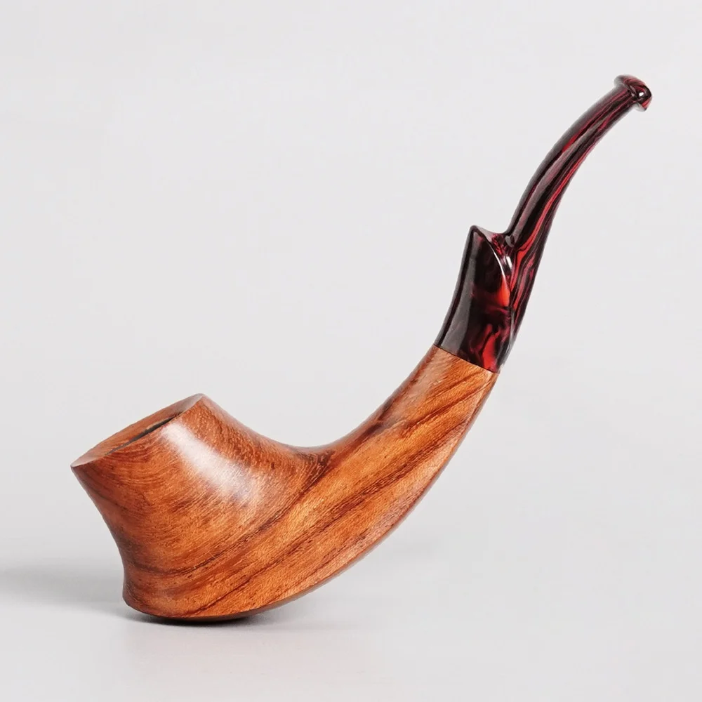

Solid Wood Pipe Tobacco Rosewood 3mm Channel Acrylic Curved Handle Hammer Design Gift for Smoking