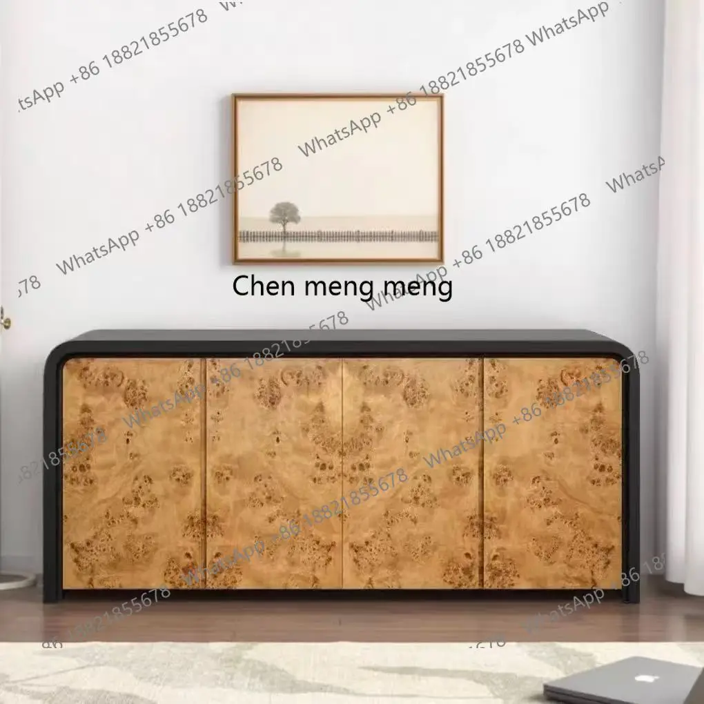 

Medieval style retro tree tumor dining side cabinet surprised by the dead wind entering the home solid wood entrance cabinet