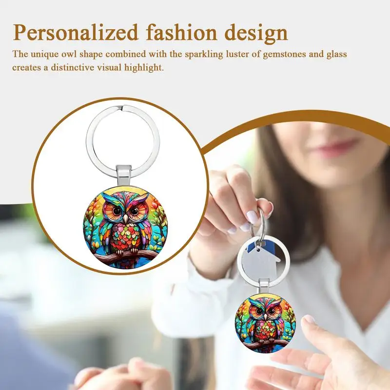 Owl Keychain Cute Animal Keychains For Women Modern Lucky Key Holder Home Decoration For Kids Adults Car Birthday view 6
