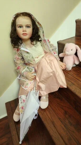 DLS Customized LimitedSupply 42inch 4kg Reborn Baby Gabriella With Hand-Rooted Hair Painted Kit Huge Girl With Cloth Body