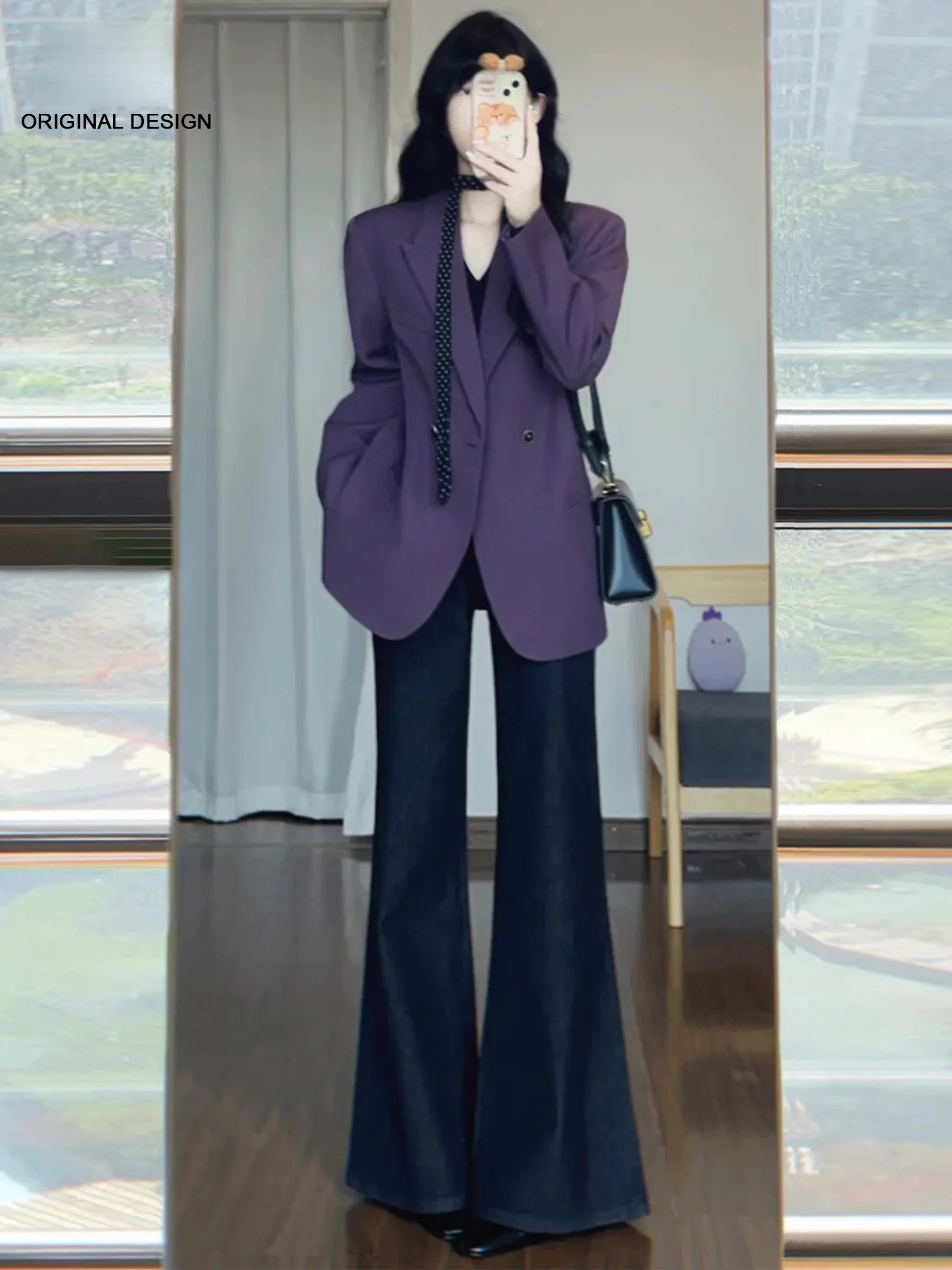 

Женские джинсы Deep Blue в американском стиле с высокой талией, широкими штанинами, летние, свободные, стройнящие, длинные брюки-клеш, повседневные, весенние