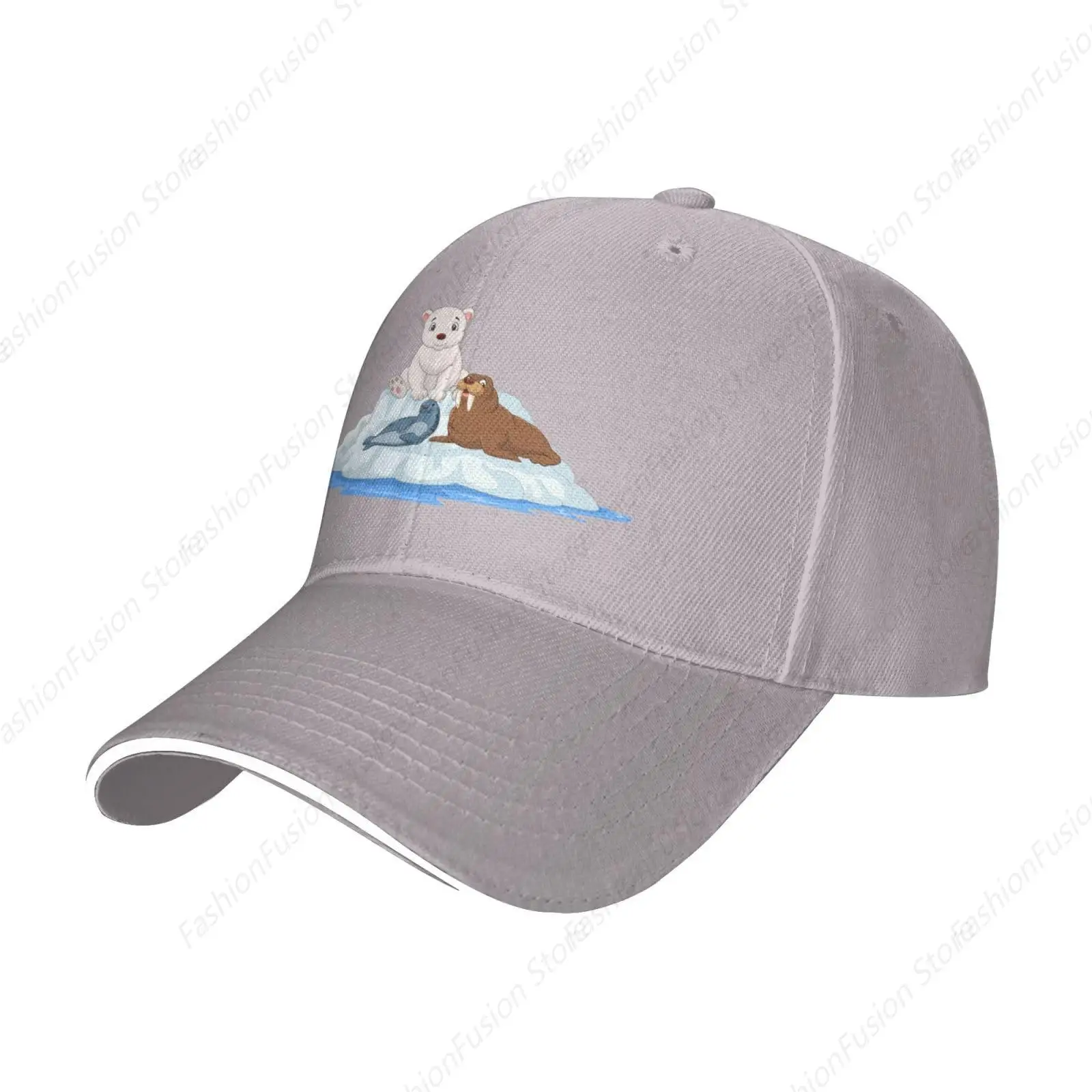 

Cute Polar Bear and Seal Baseball Cap Women Men Hats Adjustable Truckers Sun Hat Golf Caps Unisex Casquette for Daily Outdoor