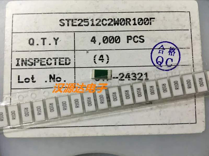 

100 шт./лот 2512 R100 0,1R 1% 2 Вт STE2512C2W0R100F чипы электронные новые