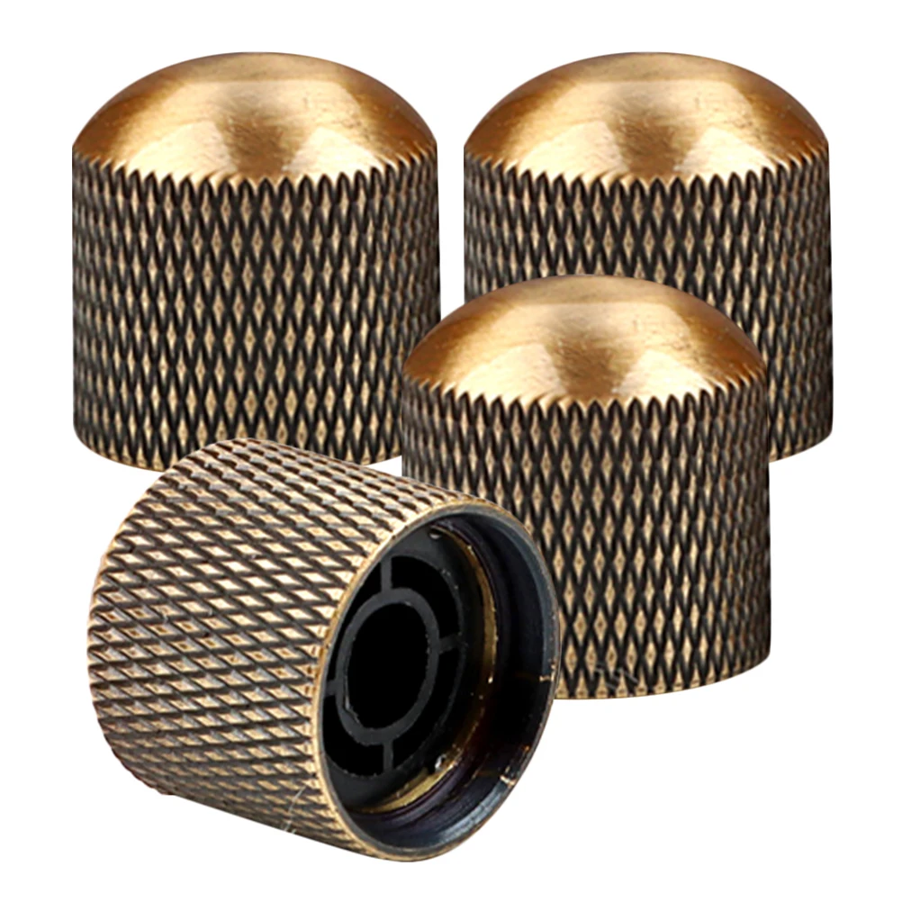 

4 Pcs Guitar Knob Volume Nonporous Control Electric Accessories Metal Durable Replacement Parts Bass Potentiometer Caps