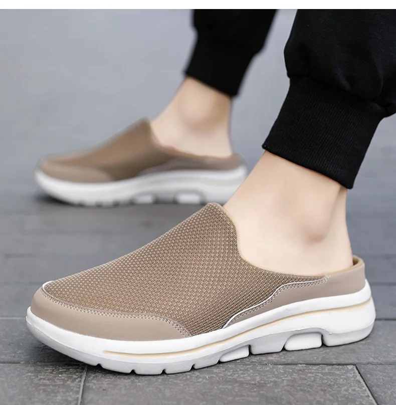 2023Summer Slip On Mesh Half Shoes For Men Women Slippers Men Casual Shoes Lightweight Comfortable Breathable Sandals Big Size