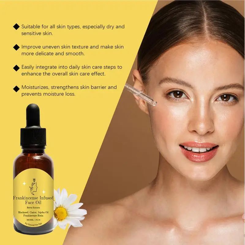 Frankincense Oil for Face Skin Moisturizer 1 Fl Oz Natural Cold Pressed Frankincense Oil Nourishing for Dry Skin Care