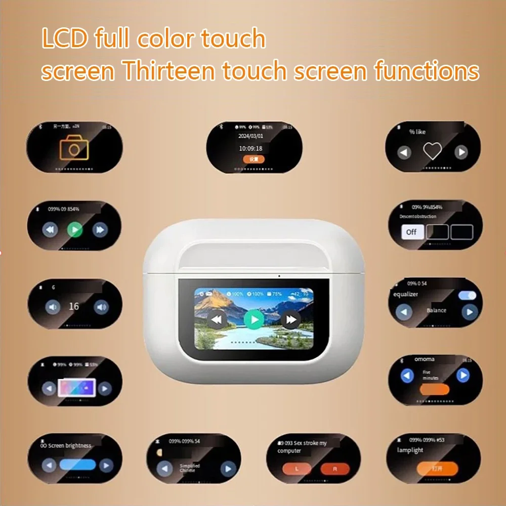 

A9 PRO TWS Bluetooth Headphones 13 Screen Touch Functions Charging Box Wireless Earphones With Microphone 9D Stereo Earbuds