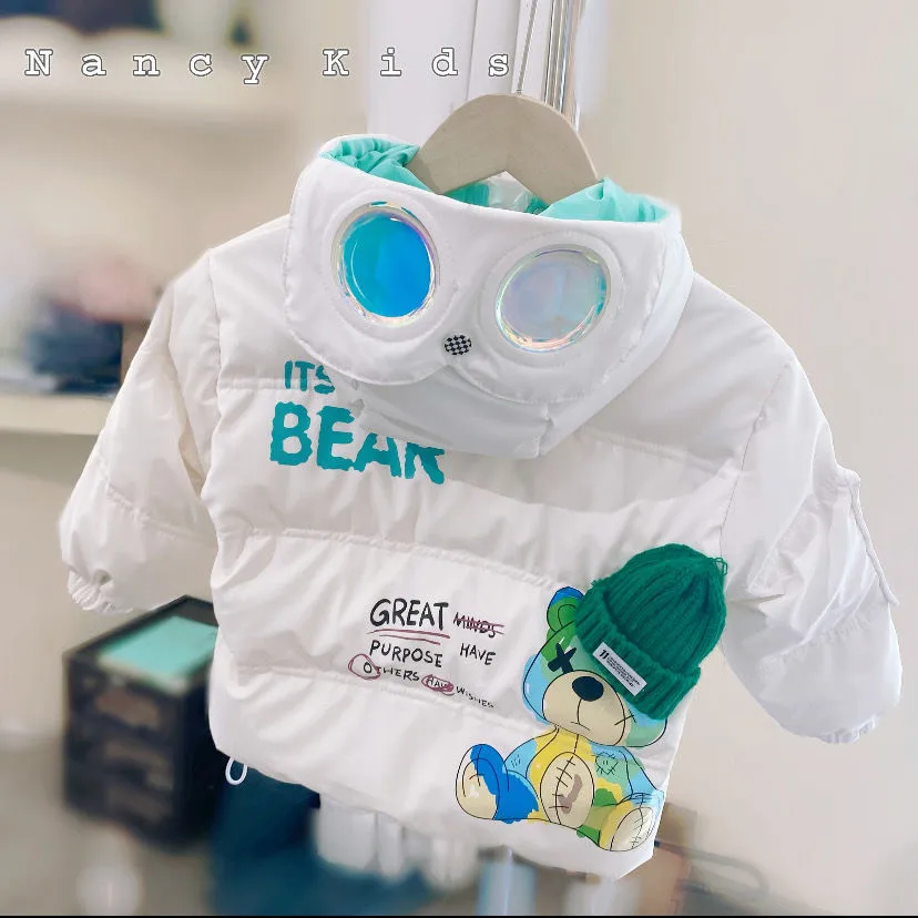New Children Boys' Winter Down Cotton Jacket with Thick Velvet and Non Washable Cotton Coat for Girls