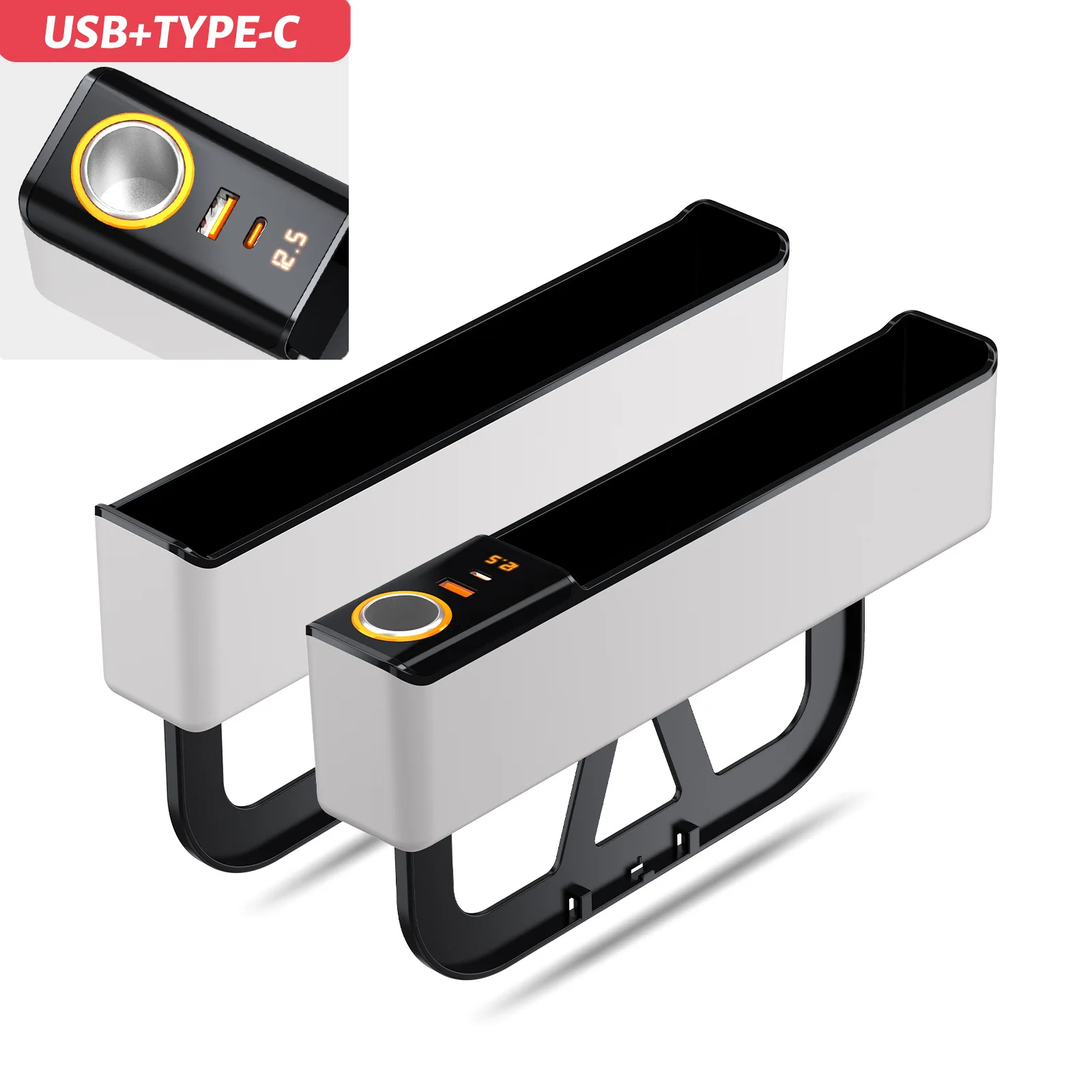 العالمي مقعد السيارة شق صندوق تخزين مقعد الفجوة شق جيب الماسك السيارات الشريط المركزي المنظم مع/بدون نوع C شحن #6