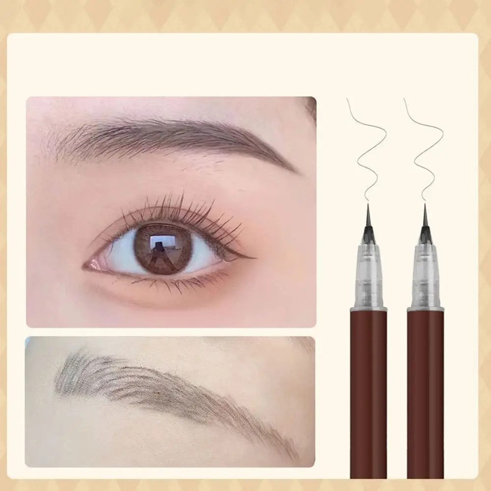 2 uds mujeres No florece agua de larga duración líquido lápiz de cejas lápiz de cejas herramientas de maquillaje delineador de ojos