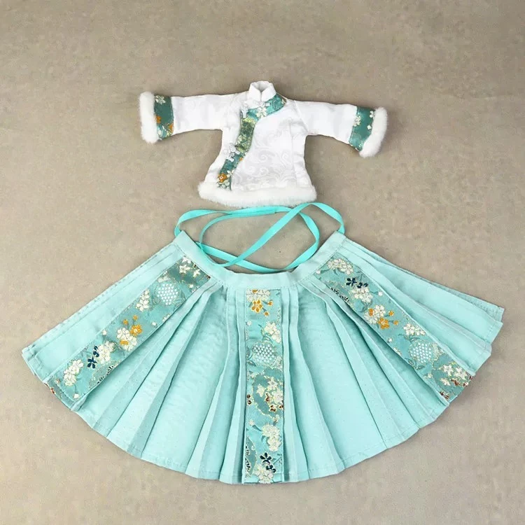 1/6 Maßstab Chinesisches Tang-Kostüm für Frauen, bedruckter Hanfu-Pferdegesichtsrock, Kapuzenumhang für 12-Zoll-Soldaten-Actionfigur-Puppe – Detail 17
