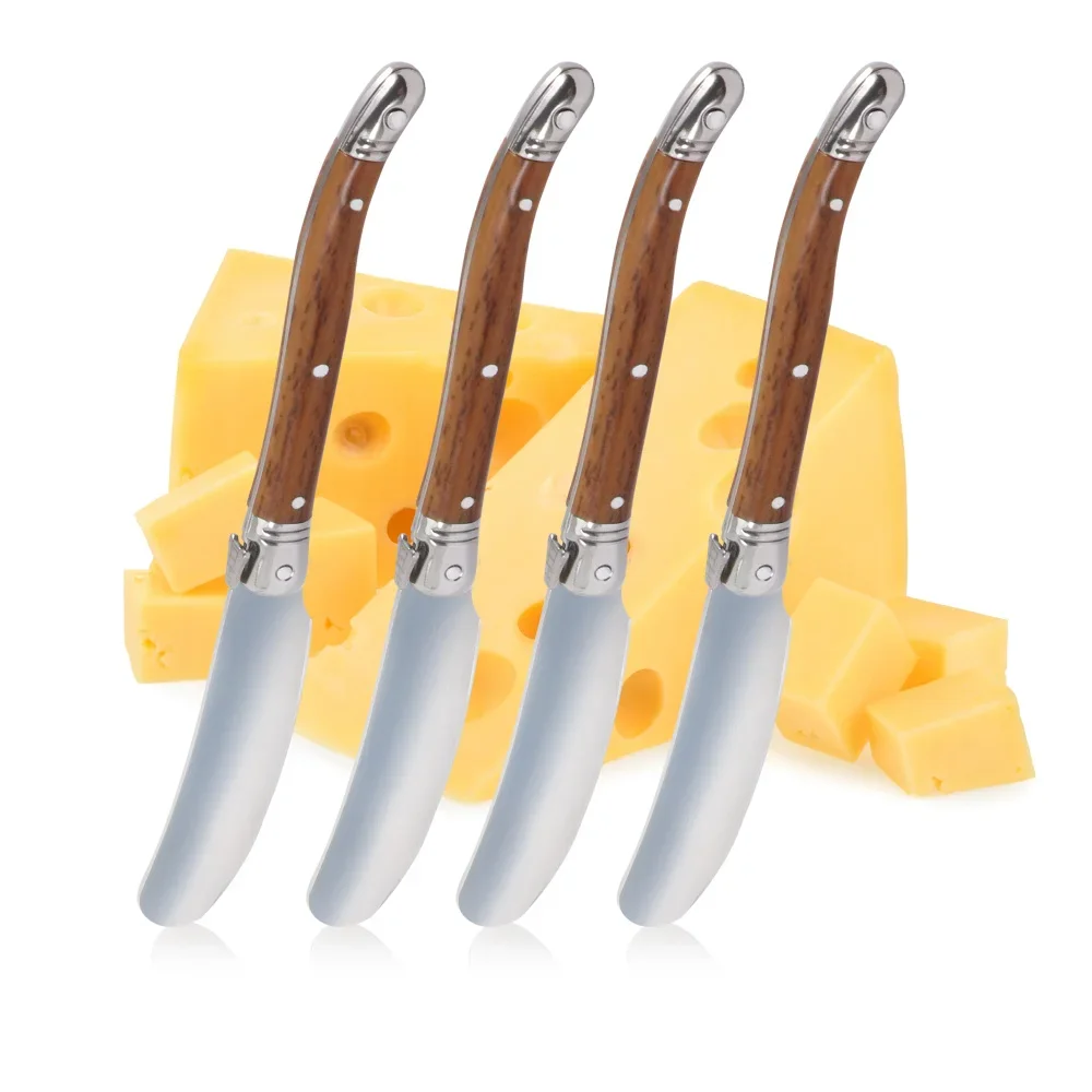 4/6/8/10Pcs Laguiole Butter Knives Wood Grain Plastic Handle Butter Spatula  Jam Spreader Cake Slicer Cheese Spreader Knife