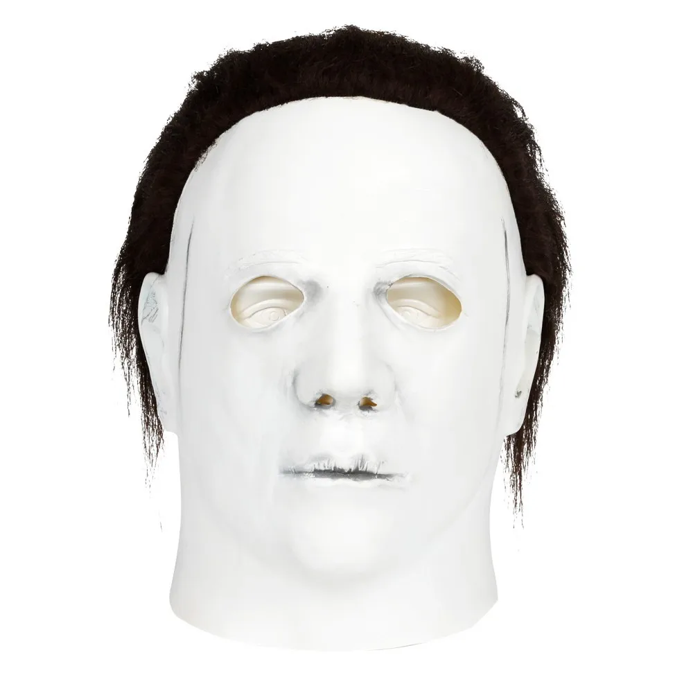 2023 New Michael Myers Mask Cosplay Scary Movie Halloween Latex White Helmet Horror Headgear Masquerade Party Classic Prop