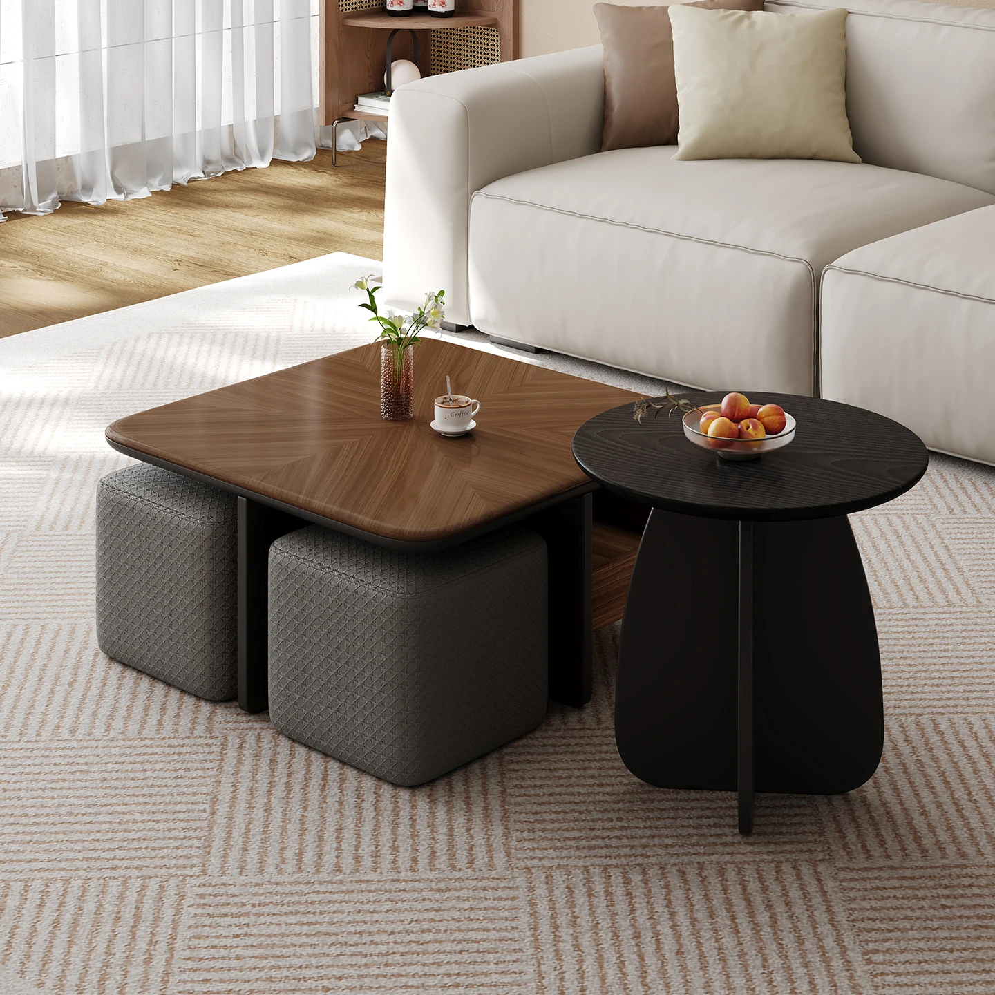 Unique Multi-functional Solid Wooden Retro Center Table New Design Luxury Living Room Furniture Coffee Table for Home Funiture