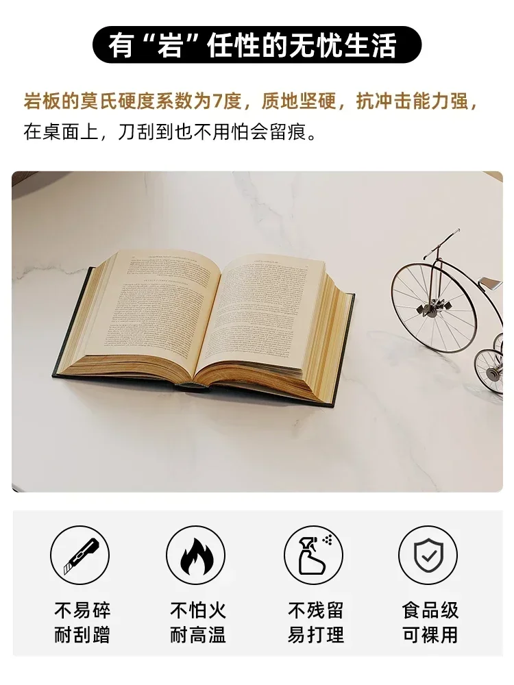 European Entry Lux High-Grade Simple round Storage Combo Stone Plate Coffee Table