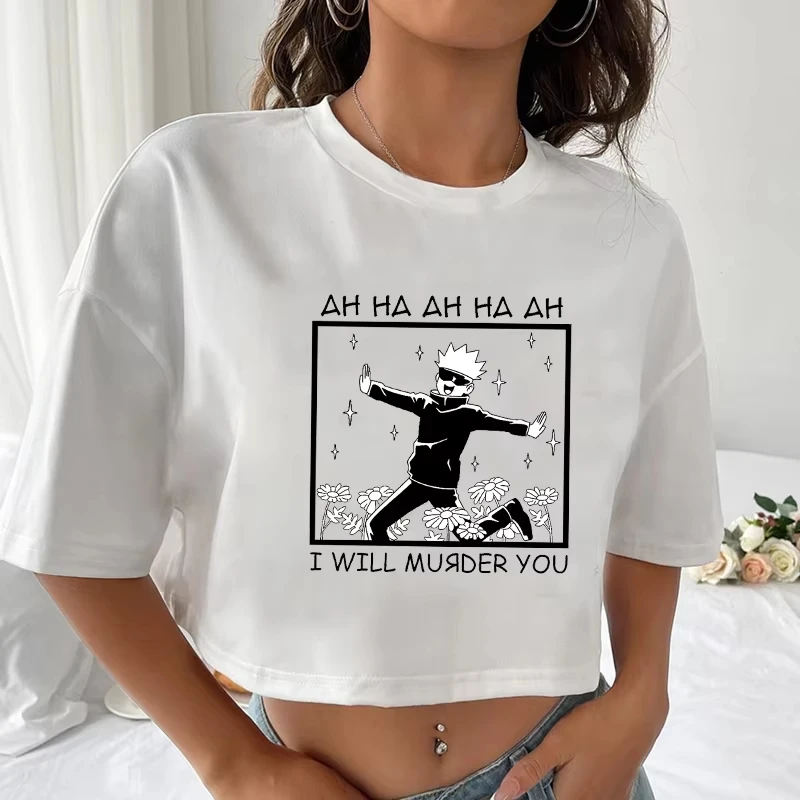 Women's Summer Short T-Shirt Satoru Gojo Fashion T-Shirt Tops Women's Fashion Revealing Shirt Women Clothes T Shirt Women