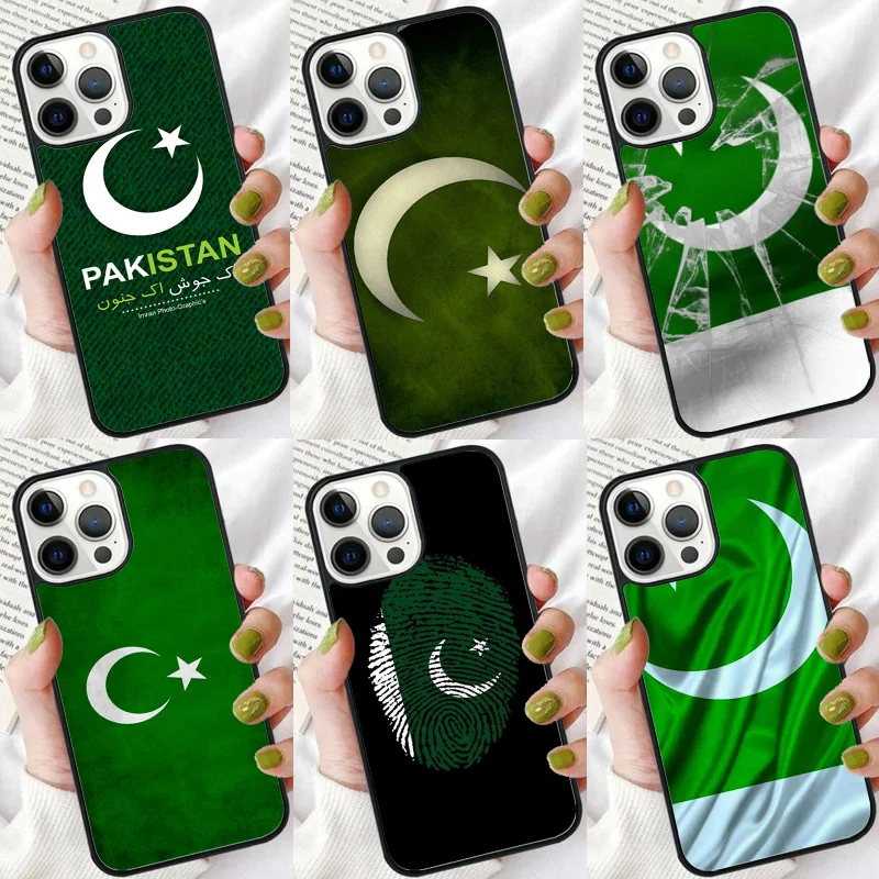 Pakistan Flag Banner Phone Case For iPhone 16 15 14 plus XR XS 11 12 13 Pro max Soft Bumper Shell Cover coque