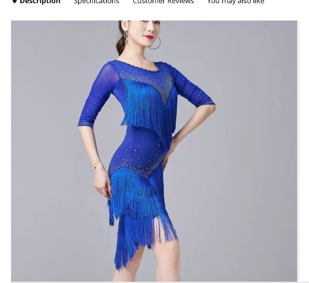 

1pcs/lot woman tassel latin dance dress lady rhinestone fringe cha cha tango dance dress