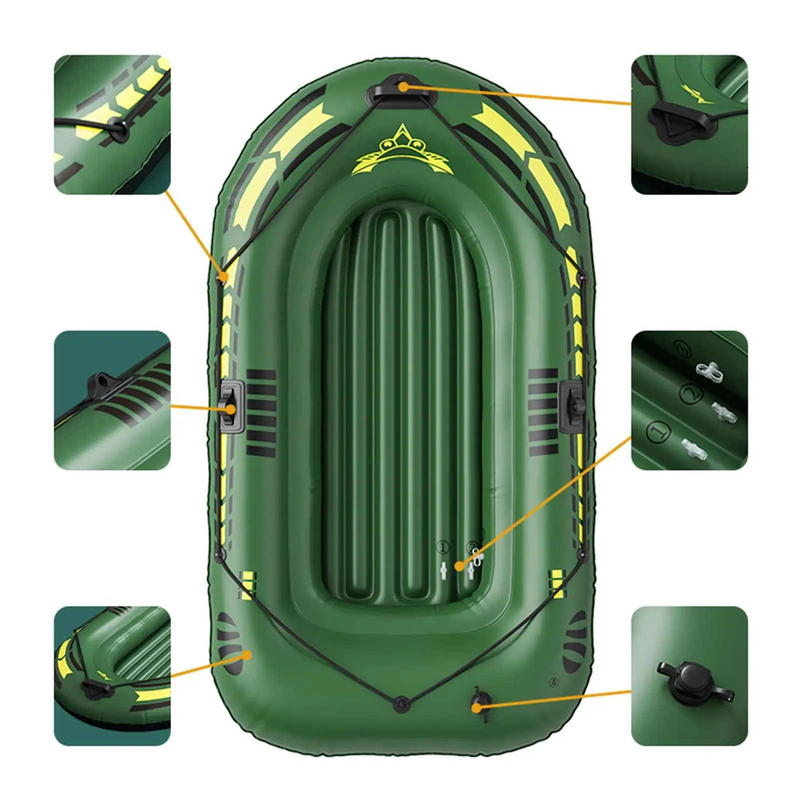 

Inflatable Fishing Boat Kayak for Ponds Rivers Lakes, Inflatable Raft with Oar