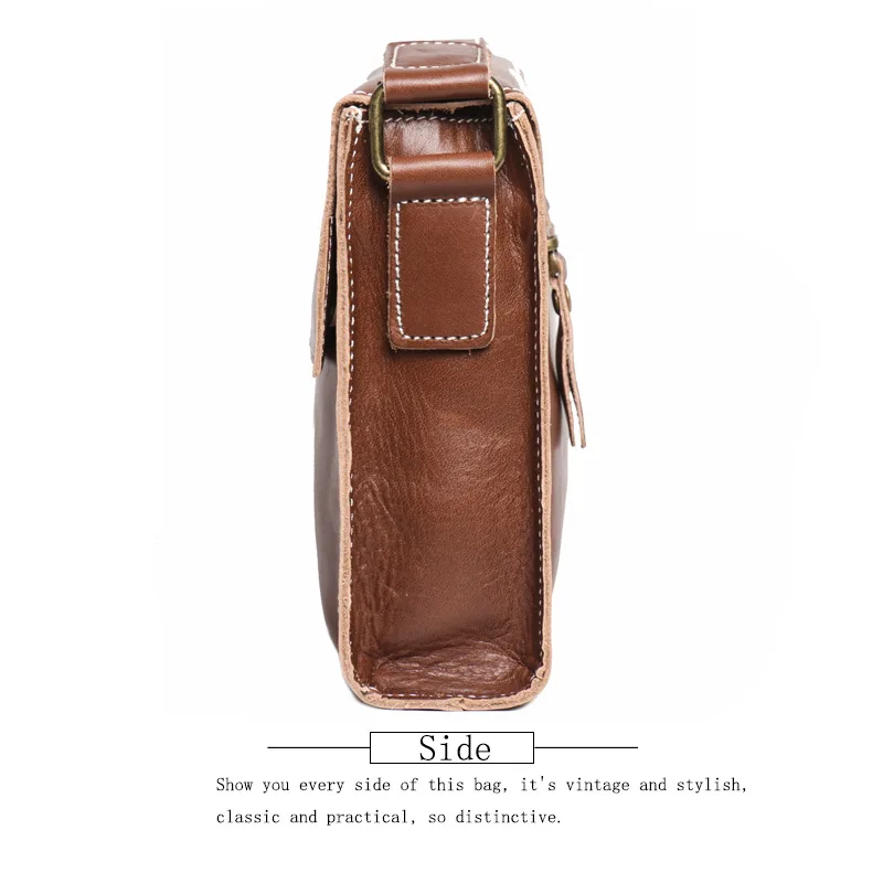 Men\'s retro simple fashion oblique span multi-functional portable shoulder oblique span leather small square bag