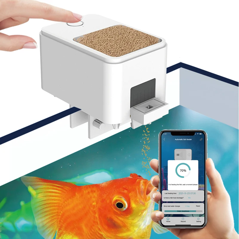 

New 1000mAh WiFi Aquarium Automatic Feeder Fish Tank Feeder Wireless Smart Phone APP Intelligent Timer Remote Control Feeding