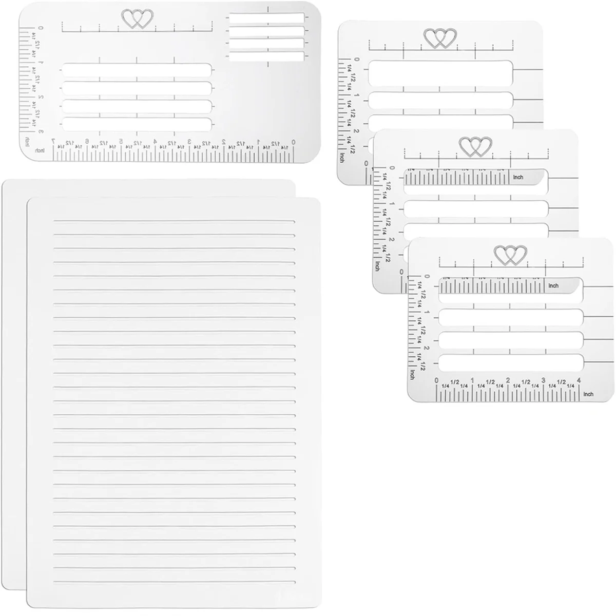 BAAQ 6Pcs Straight Line Stencil Template for Journaling,Stencils for Journaling Spacing Line Lettering Guide,Planner Stencils