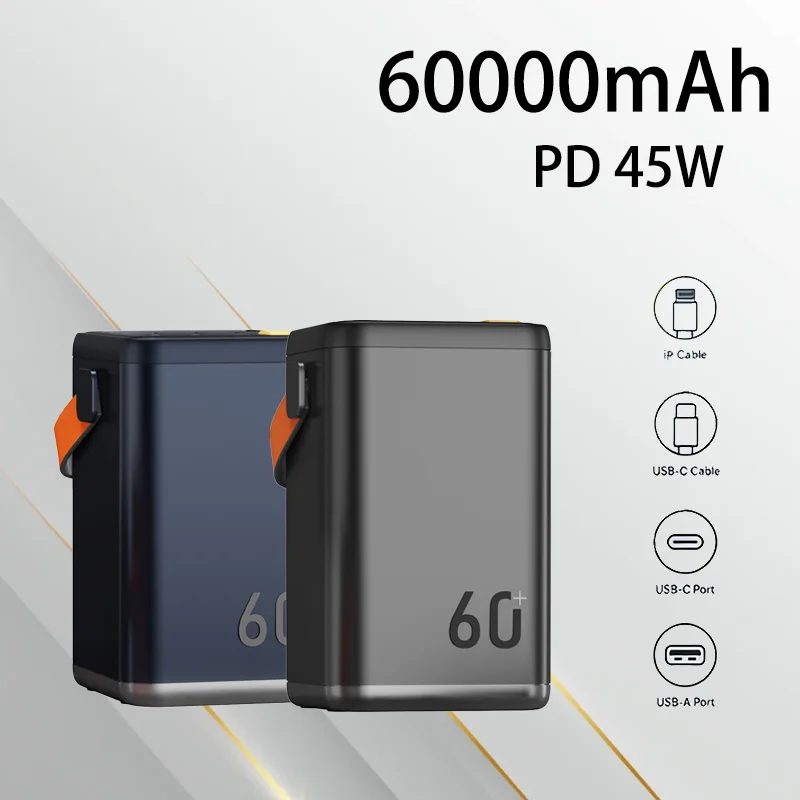 

60000mAh Power Bank High Capacity Portable Charger Safe Durable External Battery for Camping Outdoor and Emergency Use
