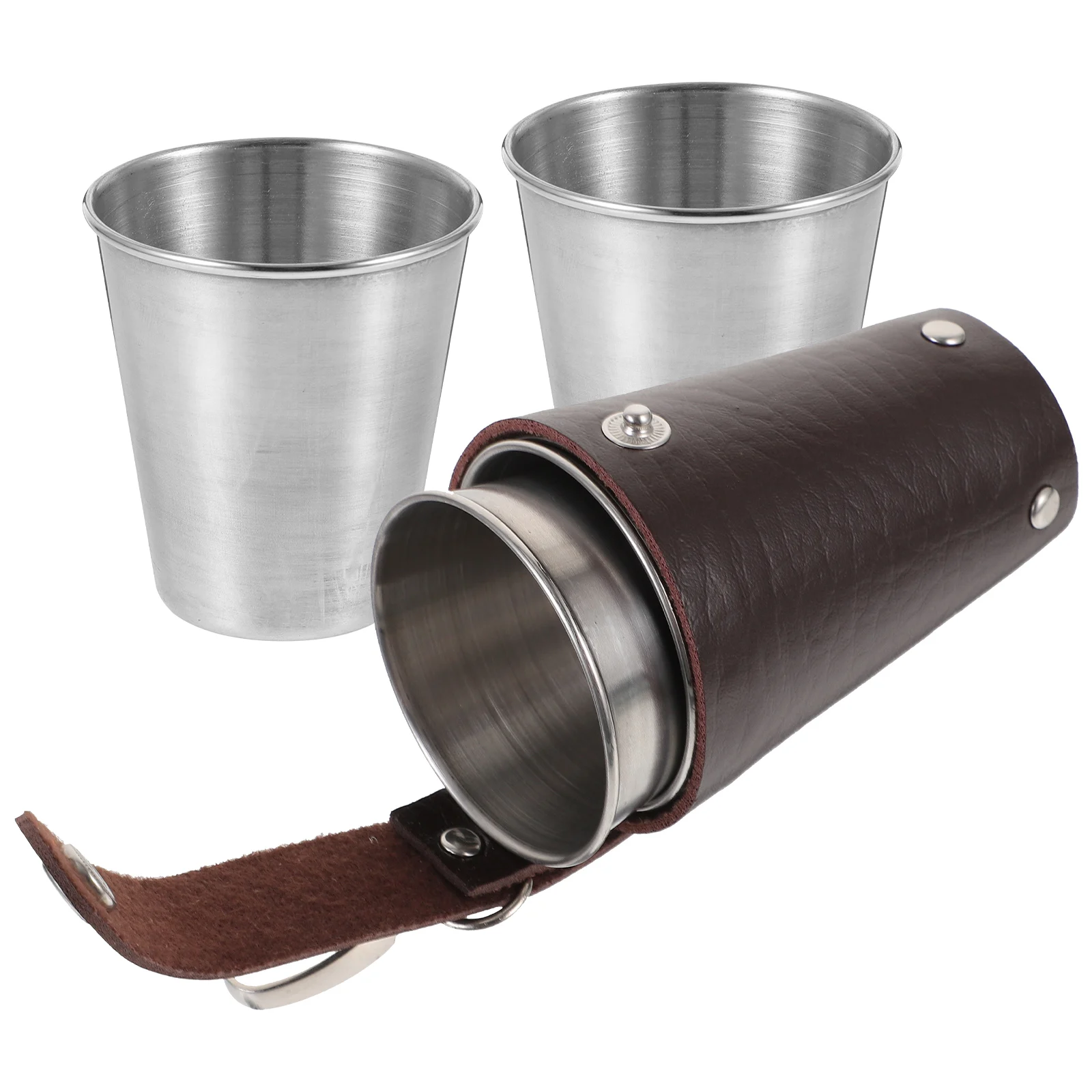 

Stainless Steel Cup 70ml Portable Camping Coffee Mug Silver Color Outdoor Drinking Glass Metal Beer Cups Travel