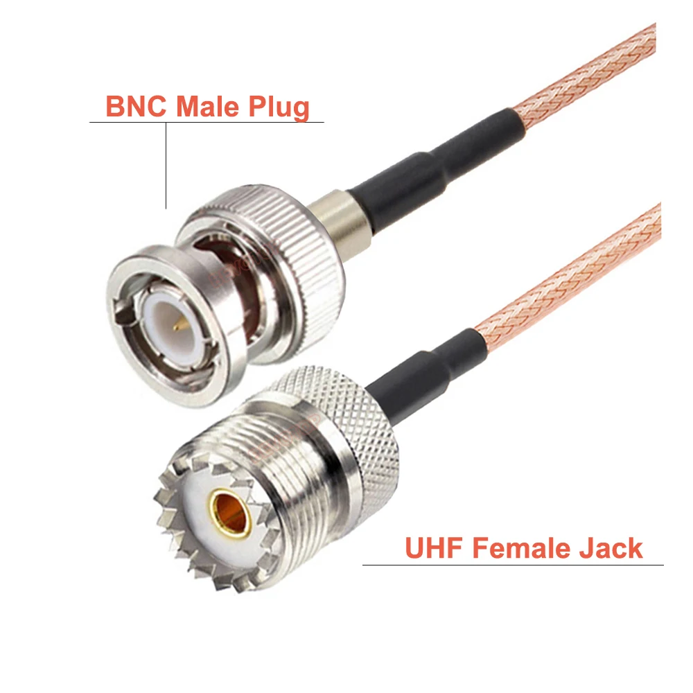 BNC Male Plug to UHF SO239 Female Jack Jumper Pigtai 50 Ohm RG316 Antenna Cable for CB Radio Ham Radio Radio Scanner BEVOTOP