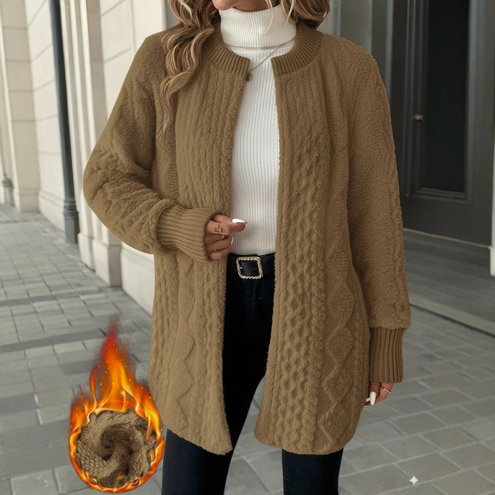 

Casual Plush Coat Spring Dress Autumn Fashionable Women's Outerwear Comfortable Soft Material No Decoration