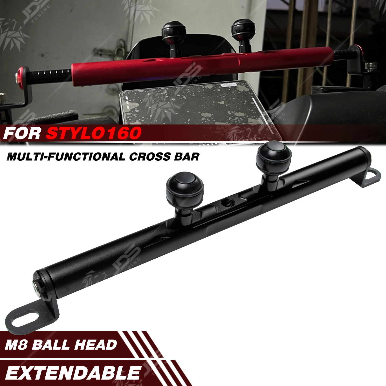 

JDSTUNING For HONDA STYLO160 Crossbar Balance Beam Multifunction Bar Phone Holder Bracket Accessories Parts