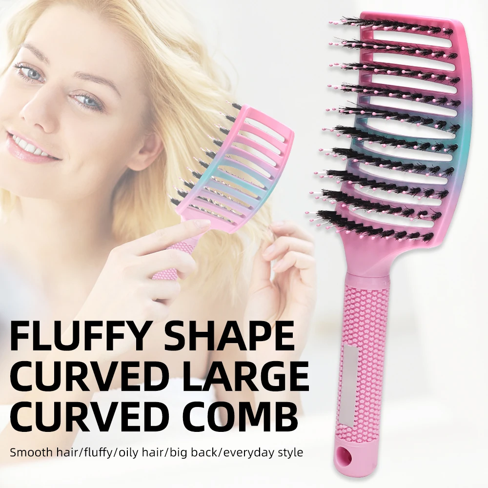 

Salon Hairdressing Comb Bristle Girls Scalp Massage Combs Professional Wet Curly Detangle Hair Brush For Barber Styling Tools