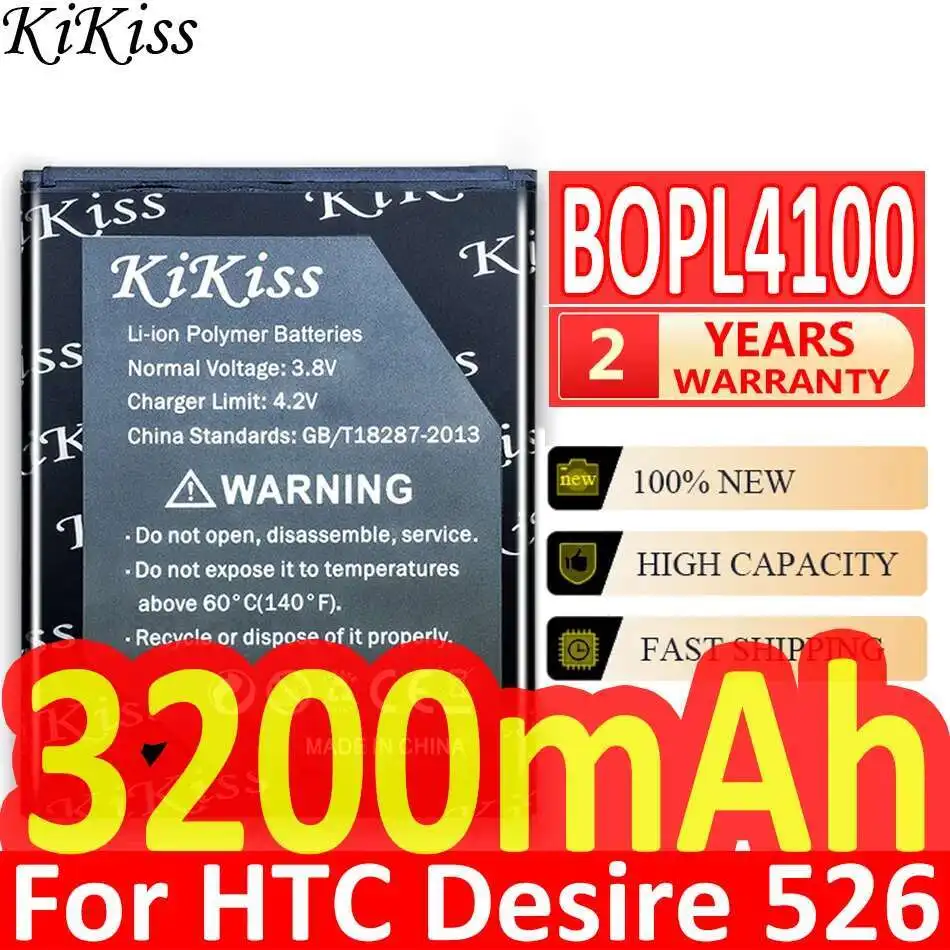 

Fast Charging For Htc Desire 526 526G 526G+ Dual Sim D526h 3200Mah BOPL4100 Mobile Phone Battery