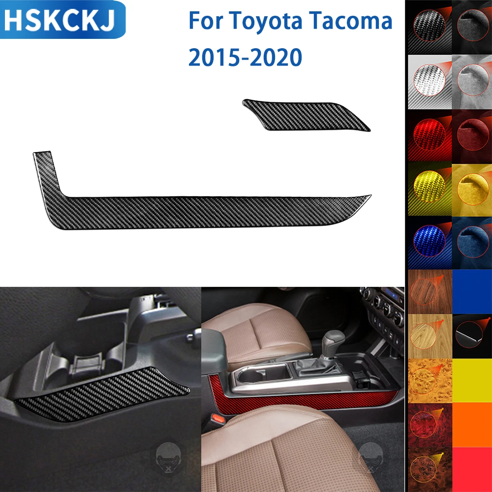 

For Toyota Tacoma 2015-2020 Accessories Carbon Fiber Car Interior Central Control Gear Side Trim Strip Panel Cover Trim Sticker